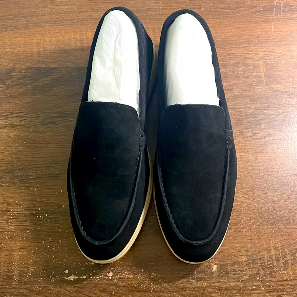 Old Money 100% Suede Loafers, imported from China. Size: US 8. Color: Black